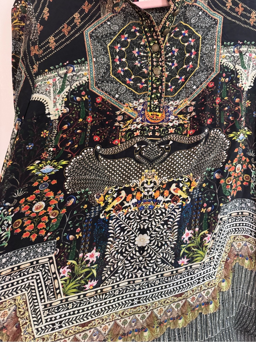 CAMILLA Mama Bakshi Silk Crystal Embellished Blouse Top Size S - Picture 15 of 15